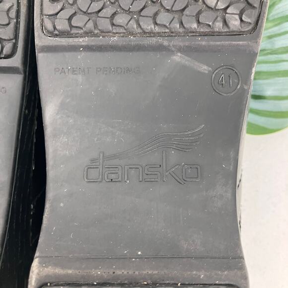 Dansko Black Slip On Nurse Work Leather Heeled Full Back Comfort Clog Shoes - Picture 11 of 12